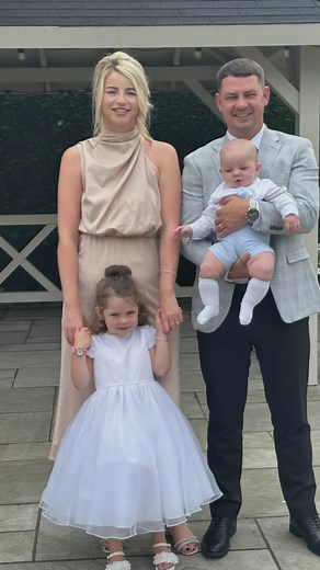 Having had the pleasure of conducting the naming ceremony for Lisa & Alan’s daughter, Orlagh, back in 2021, when they got in touch to see if I could do their son, Theo’s naming day too, I was delighted! And so, on Sunday 20th July, at the Hilcroft Hotel in Whitburn, it was so lovely catching up with everyone again. They chose to include the same symbolic gestures for Theo this time too - and so for the sand ceremony, their 4 Guide Parents poured sand into a star shaped bottle and Orlagh tipped s