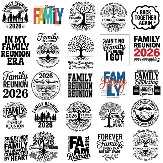 Family Reunion 2026 SVG Bundle – Family Tree Designs