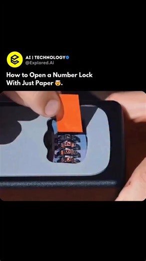 AI • CHATGPT | TOOLS | TECHNOLOGY on Instagram: "He didn’t hack it. He decoded it. A creator shows a simple trick to crack a number-lock without force or gadgets just a thin piece of paper and patience. By sliding it beside each wheel and feeling for the exact point it drops into place, every digit reveals itself one by one. A reminder that sometimes the most precise tools are the ones with no tech at all."