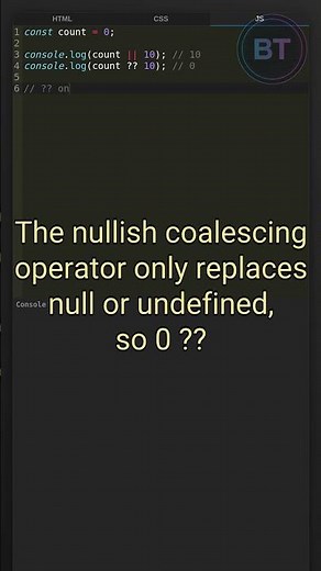 Nullish Coalescing vs OR – What’s the Difference? #javascript