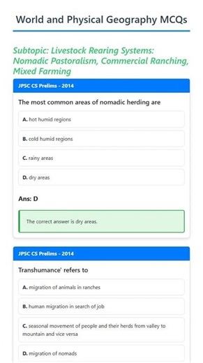 Livestock Rearing Systems: Nomadic Pastoralism, Commercial Ranching, Mixed Farming