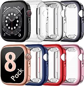 ZEBRE [8 Pack] Screen Protector Compatible with Apple Watch 6/Series SE/Series 5/Series 4 40mm, Ultra Thin HD Screen Case Soft TPU Full Coverage Protective Cover Compatible with iWatch Series 6/SE/5/4