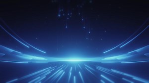 Abstract Blue Technology Background with Lights