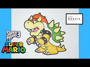 Coloring Bowser from Super Mario Bros. | Roshie Coloring Pages