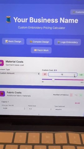 Embroidery Pricing Calculator | Small Business Cost Tool (PDF Download) - Etsy