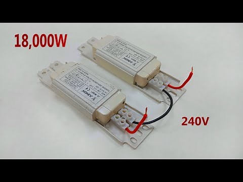 I make 240v 18KW amazing electric generator from 450V Electric Ballast light bulb Magnet transformer