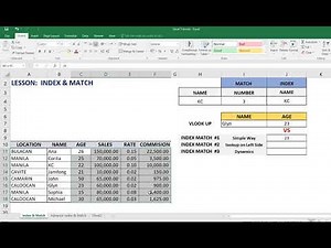 Excel Tagalog Tutorial - Index and Match