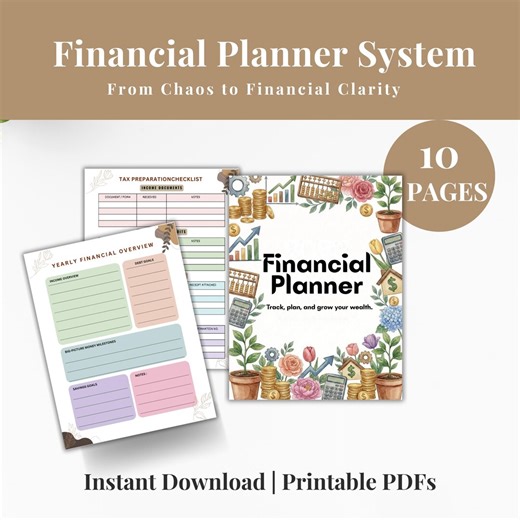 Financial Planner Workbook, Budget Savings Tracker, Wealth Organizer (PDF) - Etsy