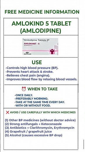 Amlokind 5 Uses | When to Take | Avoid With Which Medicine | BP Tablet