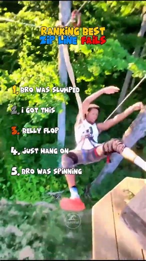 Ranking BEST ZipLine Fails 😂⛑️ #shorts