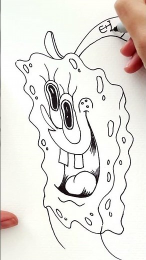 doodling a weird spongebob squarepants #drawing