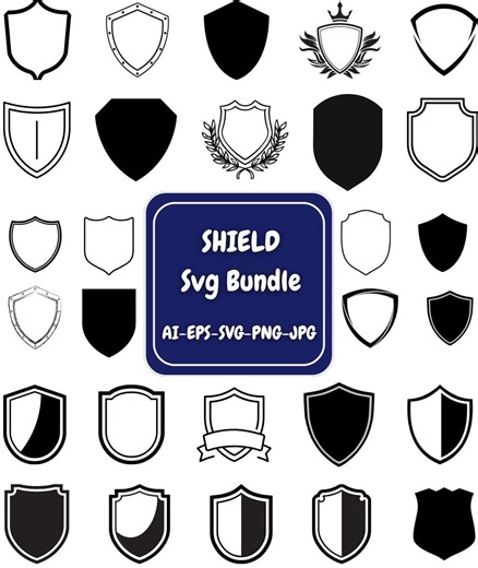 Shield Svg Bundle, Shield Png Bundle, Shield Vector, Shield Outline Shield SVG Cut Files for Cricut, Shield Silhouette, Warrior Shield Svg - Etsy