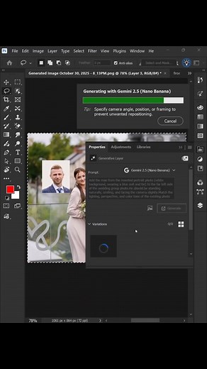 259K views · 1.1K reactions | Adobe Photoshop 2025 – Tips for adding people to generative. #photoshop2026 #photoshoptips #adobephotoshop #BeforeAfter #photoshoptutorial #Adding #Gemini #NanoBanana #AI #adobephotoshop #GenerativeAI | Gulam Rabbane | Facebook