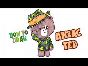 🪖🐻How to draw Anzac Ted (Lest We Forget, Anzac Day)