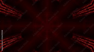 Motion graphics of immersive hollow dark space glowing with cyan and orange patterns in octagon shapes emitting from center. VJ loops. Stock Video