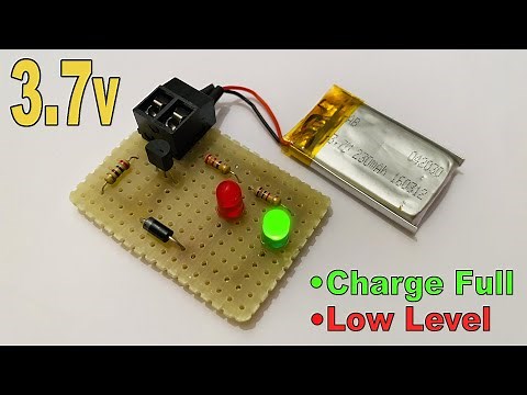 3.7v Lithium Battery Charge Full & Low Level Indicator