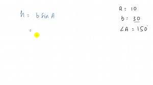 SOLVED:Two sides and an angle (SSA) of a triangle are given. Determine whether the given measurements produce one triangle, two triangles, or no triangle at all. Solve each triangle that results. Round to the nearest tenth and the nearest degree for sides and angles, respectively. a=10, b=30, A=150^∘
