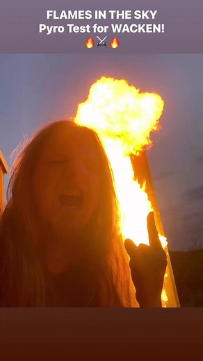 4.9K views · 113 reactions | FLAMES IN THE SKY - Pyro Test for Wacken Open Air !⚔️ #LeavesEyes #wacken2023 #wackenopenair #metalfestival #vikingmetal #vikings #symphonicmetal #summerfestival #livegig #vikingshow #flames #pyro #fire #fireswords | Leaves' Eyes | Facebook