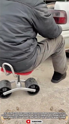 Innovative Gliding Tool: Rolling Work Stool for Easy Garage Maintenance
