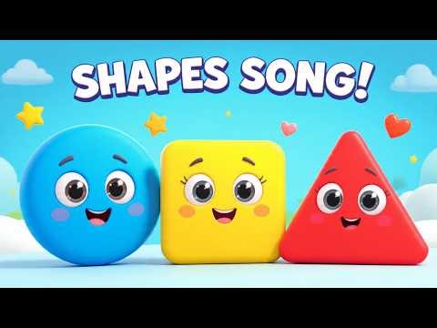 Shapes Song for Kids 🎵 Circle, Square, Triangle, Rectangle, Star & Heart