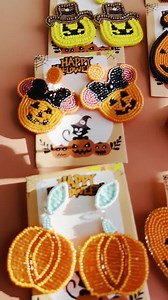 Handmade Halloween Pumpkin Earrings: Boho Seed Bead Dangle