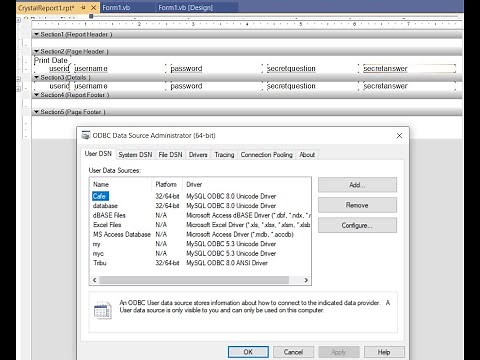 VB.NET - CRYSTAL REPORT using ODBC as DATASET