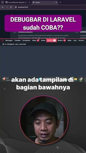 DEBUG APLIKASIMU dengan LARAVEL DEBUGBAR #laravel #laravelcourse