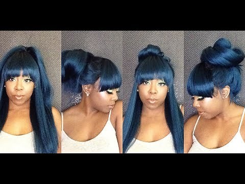 5 Ways to Style a Synthetic Wig with Bangs...in under 1 minute!