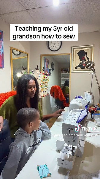 My grandson wants to learn how to sew and I will be his teacher today. He is so excited about this. #sewing #sewingtiktok #learning #tutor #seamstress
