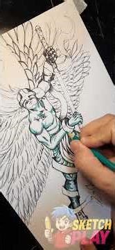 Desenhando Angemon de Digimon | Drawing ANGEMON | デジモンに出てくるエンジェモン (#shorts )