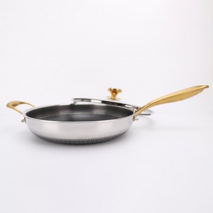 [Hot Item] Customized Kitchen Appliance 30cm Nonstick Stainless Steel Deep Fry Pan for All Stovetops