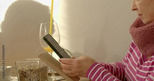 Aging population and tech: pensioners using smartphone with artificial intelligence in technologies. Elderly individual engaging with phone. Seniors adapting to and utilizing advanced digital tools.