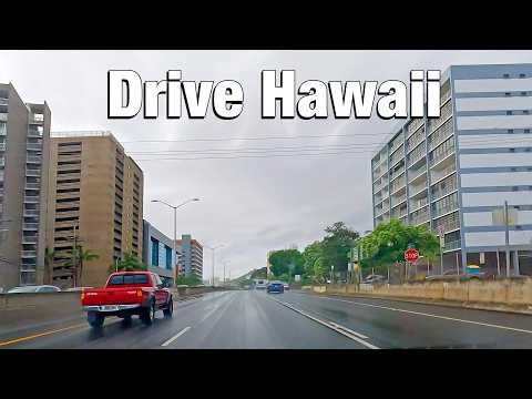 Hawaii Driving Tour 🚗 - Honolulu to Wahiawa on a Rainy Sunny Day