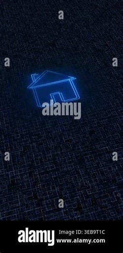 Cool linear animated home icon. Real estate animation. Real estate, or navigation. Mortgage Rates, Housing Market Trends, Investment Financial Technology. Economic Growth, Real Estate Markets Stock Video Footage - Alamy