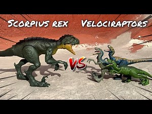 Velociraptor Blue VS Scorpius Rex | DINO BATTLES JURASSIC WORLD STOP MOTION.