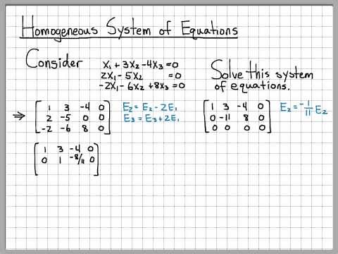 Linear Algebra Example Problems - Homogeneous System of Equations