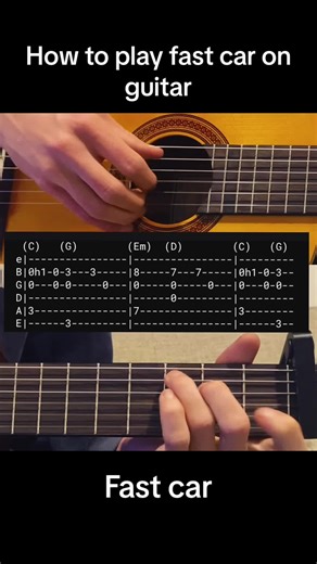 How to play fast car on guitar #guitar #fyp #tabs #guitartutorial #easytolearn #easyguitar