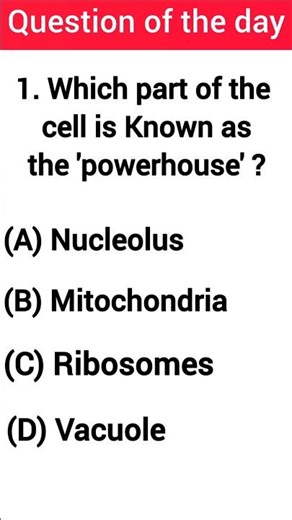 Cell ka “Powerhouse” kaunsa part hota hai? ⚡ | Science MCQ Quiz #shorts