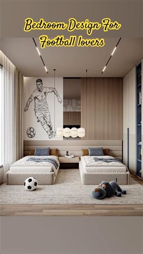 Bedroom design for football lovers 👍⚽️ #football #ronaldo #interiordesign