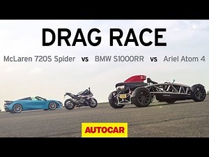 Three extremely fast vehicles drag race