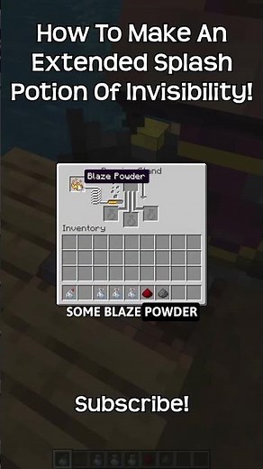 How To Make An Extended Splash Potion Of Invisibility In Minecraft!