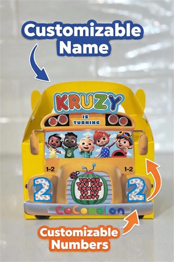 Personalized Musical Bus Favor Box | Custom Name Birthday Party Treat - Etsy
