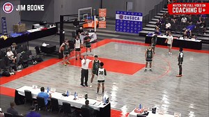 🏀 Jim Boone demonstrates this 3-on-3 drill used to teach his preferred closeout technique in the Pack Line Defense Players are taught to never give up the baseline, but also not force middle - focusing on strong positioning and disciplined closeouts to keep the ball in front. | Coaching U