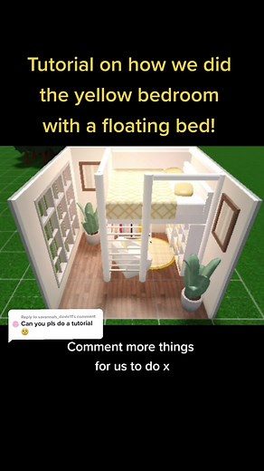 Yellow Bedroom with Floating Bed Tutorial | Roblox Bloxburg