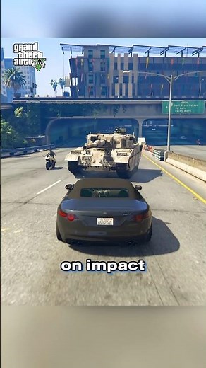Driving into a tank in GTA #gta #gt5 #gaming