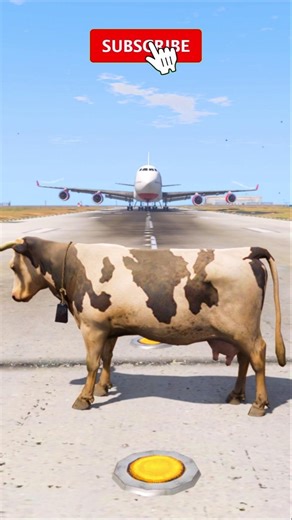 A Cow is Observed as an Aircraft Descends | Grand Theft Auto V || #gta5 #shorts