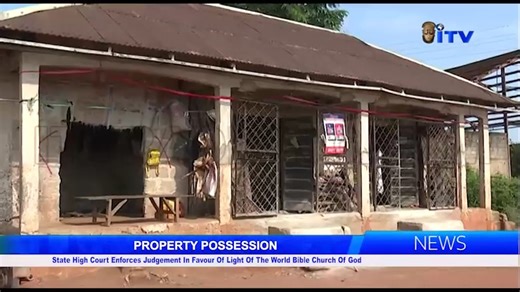 PROPERTY POSSESSION: State High Court Enforces Judgement In Favour Of Light Of The World Bible Church Of God The Light of the World Bible Church of God International Incorporated has taken possession of its landed property comprising forty-eight plots at Ogueka Community in Uhunmwonde Local Government Area of Edo State, following a State High Court judgement which affirmed the church as the rightful owner of the land. Wellington Akodeja reports that the Chief Bailiff of the Edo State High Court,