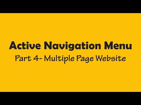 How to create an active navigation menu | Part-4 of Multiple Page Website