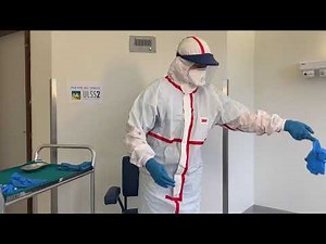 Procedura di vestizione e svestizione con tuta in tyvek.