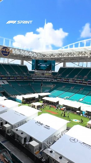 Dropping in the drone on our paddock for the weekend at Hard Rock Stadium 👀🏟️ | F1